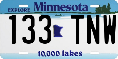 MN license plate 133TNW