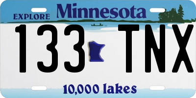 MN license plate 133TNX