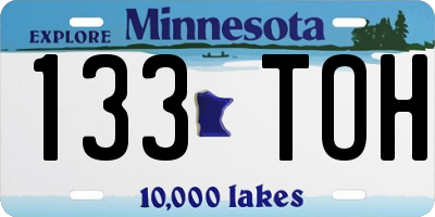 MN license plate 133TOH