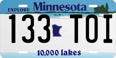 MN license plate 133TOI