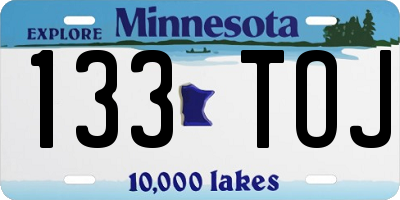 MN license plate 133TOJ