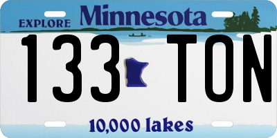 MN license plate 133TON