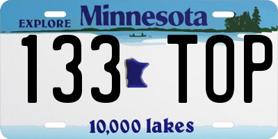 MN license plate 133TOP