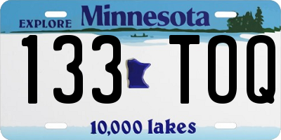 MN license plate 133TOQ