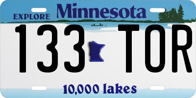 MN license plate 133TOR
