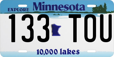 MN license plate 133TOU