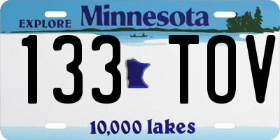 MN license plate 133TOV