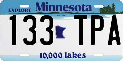 MN license plate 133TPA