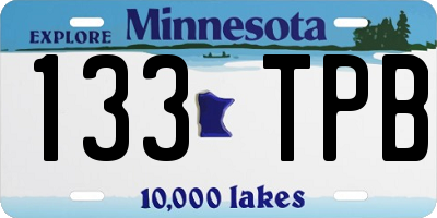 MN license plate 133TPB