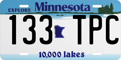 MN license plate 133TPC
