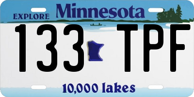 MN license plate 133TPF