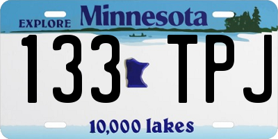 MN license plate 133TPJ
