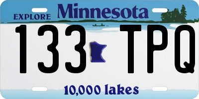 MN license plate 133TPQ