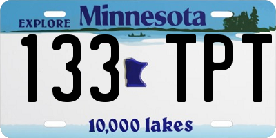 MN license plate 133TPT