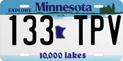 MN license plate 133TPV