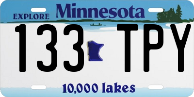 MN license plate 133TPY