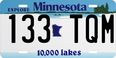MN license plate 133TQM