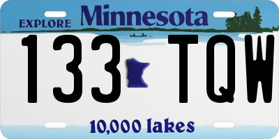MN license plate 133TQW