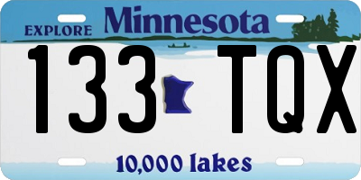 MN license plate 133TQX