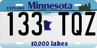 MN license plate 133TQZ