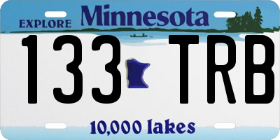 MN license plate 133TRB