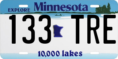 MN license plate 133TRE