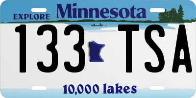 MN license plate 133TSA