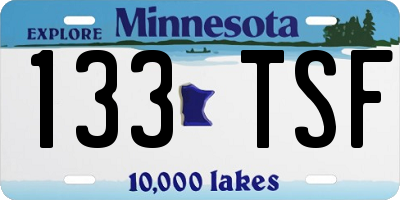 MN license plate 133TSF