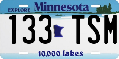 MN license plate 133TSM