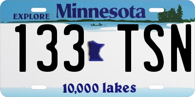 MN license plate 133TSN