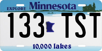 MN license plate 133TST