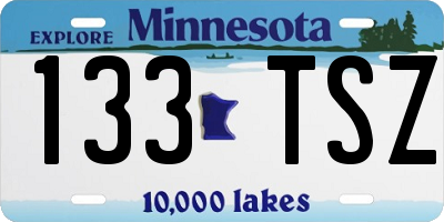 MN license plate 133TSZ