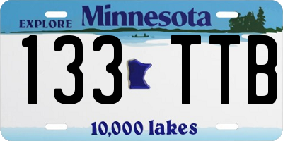 MN license plate 133TTB