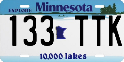 MN license plate 133TTK