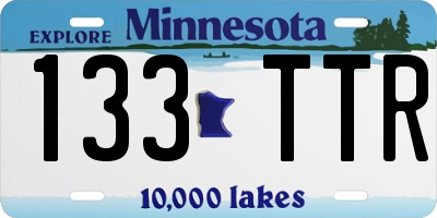 MN license plate 133TTR