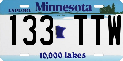 MN license plate 133TTW