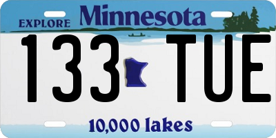 MN license plate 133TUE