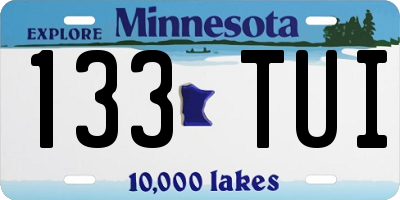 MN license plate 133TUI