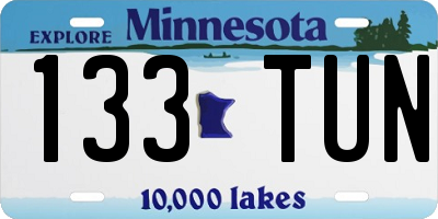 MN license plate 133TUN