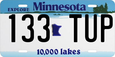 MN license plate 133TUP