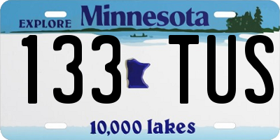 MN license plate 133TUS