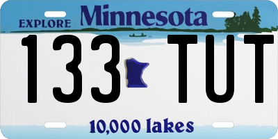 MN license plate 133TUT
