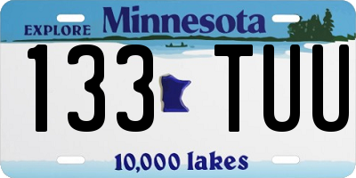 MN license plate 133TUU