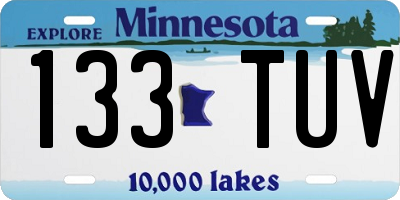 MN license plate 133TUV