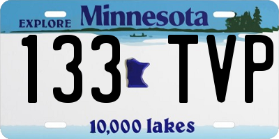 MN license plate 133TVP