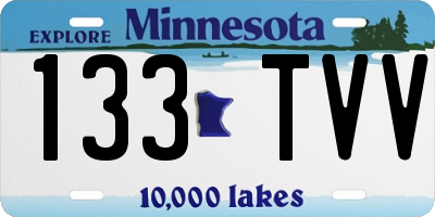 MN license plate 133TVV
