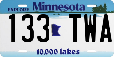 MN license plate 133TWA