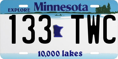 MN license plate 133TWC