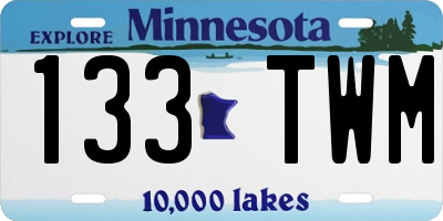 MN license plate 133TWM