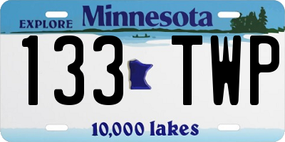 MN license plate 133TWP
